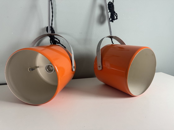 Image 1 of 2er-Set orangefarbene Raumfahrtlampe