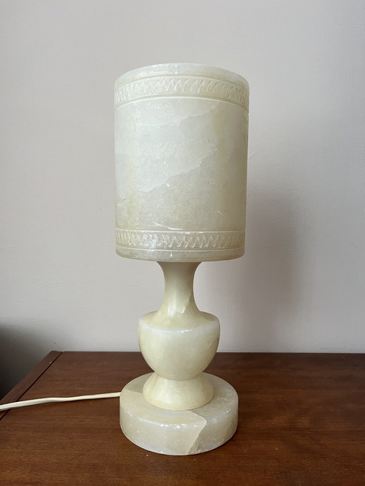 Vintage albasten tafellamp – sculpturaal design – jaren 70