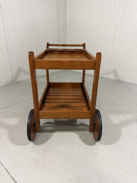 Image 1 of Chariot de jardin classique en bois Herlag, chariot de service des années 1980
