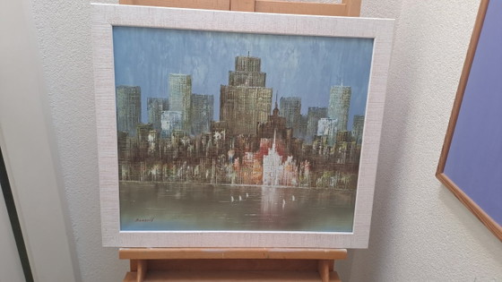 Bonsall – Signed skyline painting on canvas – 50 × 60 cm – Paintings & Drawings, Wood (photo 5 of 5)