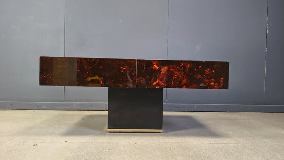 Image 1 of Vintage hidden bar coffee table by Eric Maville and Jean Claude Mahey, 1970s 