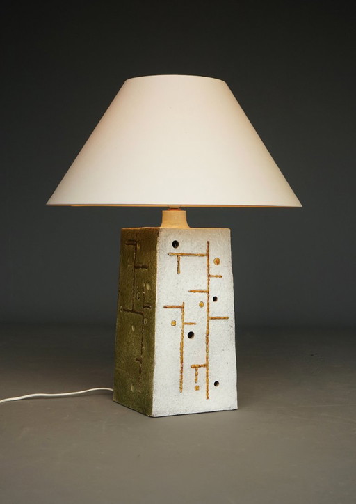 Mid-Century Ceramic Table Lamp With Abstract Design, 1970s – tafellampen