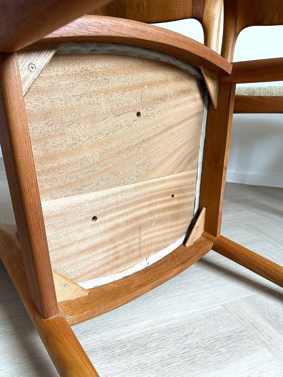 Image 1 of Vintage . 4er-Set Niels Koefoed Stühle . Hornslet . Dänemark. 60er Jahre . Esszimmerstühle Teakholz . original Bezug
