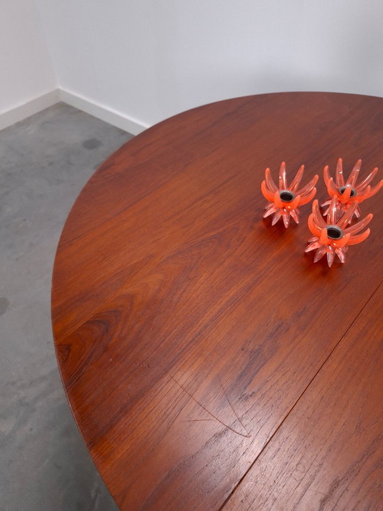 Vintage Danish Søborg Møbelfabrik extendable oval round teak Dining table, Wood, Brown (photo 12 of 17)