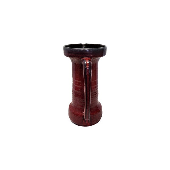 Vintage reddish-brown/burgundy ceramic vase, 60s/70s (photo 2 of 5)