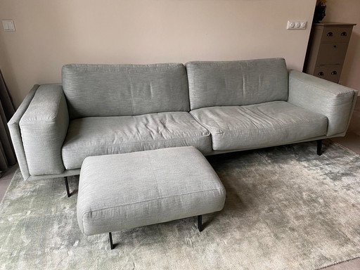 Very neat Leolux Bellice sofa with footstool