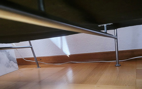 Fritz Hansen – Serie 3300 Divano in Pelle 3303 & 2x Poltrone – Arne Jacobsen – Sofà, Cromo (photo 8 of 9)