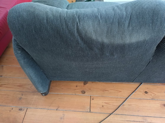 Image 1 of Cassina 675 Maralunga sofá 3 plazas velluto bicolor zw/grijs