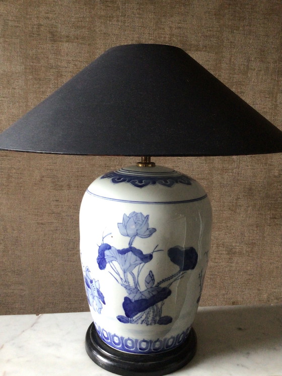 Image 1 of Large Vintage Chinese Lamp Made of Old Ginger Jar