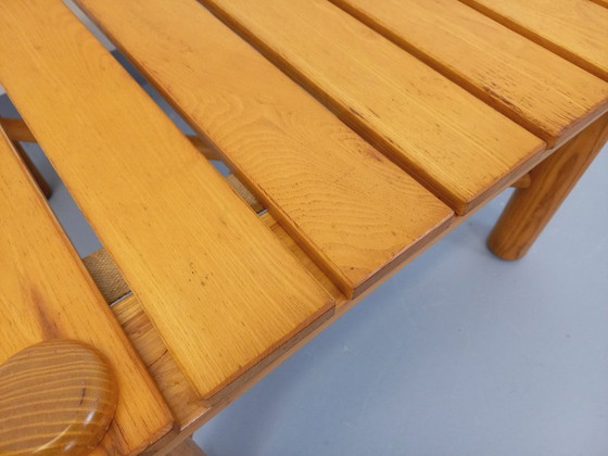 Image 1 of Vintage square coffee table in solid pine from the 70s and 80s