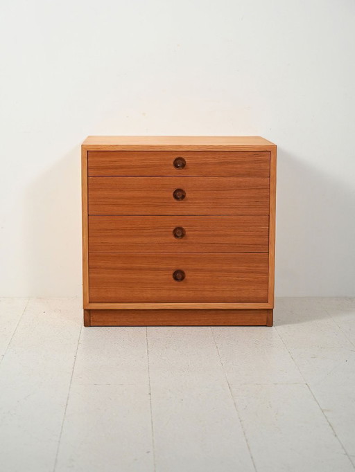 Deense ladekast van beuken- en teakhout van Børge Mogensen