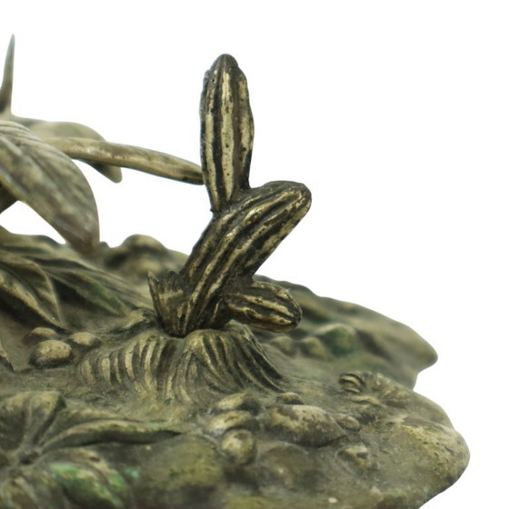 Image 1 of Grote Zonnebloem Asbak Verzilverd Brons S. Agudo