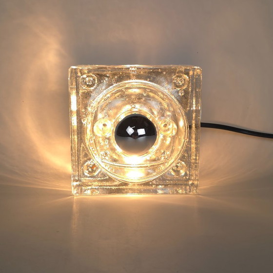 Müller & Zimmer, Vintage glass Ice Cube Wall light, Germany, 1960s, Silver (photo 2 of 11)