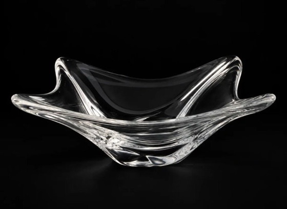 Daum France crystal bowl centerpiece - organic shape, Decorative Objects, Transparent (photo 2 of 5)