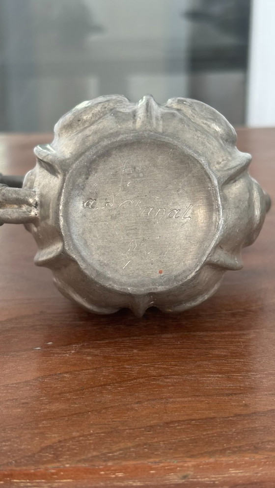 Brocca in peltro, stile Art Nouveau – Chanal, Accessori da tavola, Metal (photo 4 of 5)