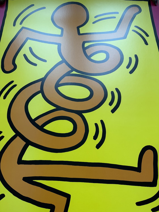 Image 1 of Keith Haring Montreux Jazz festival poster Streetart Warhol Basquiat PINK EDIT