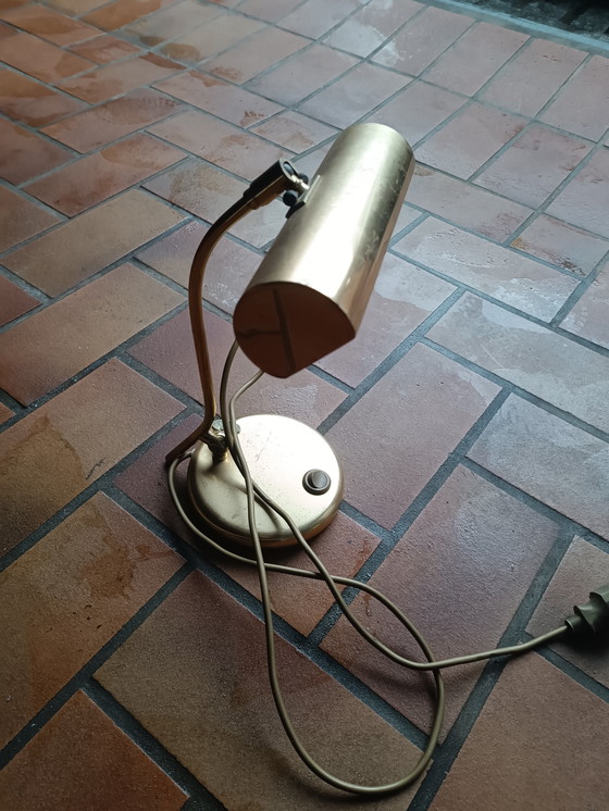 Image 1 of Lampada da pianoforte, luce da pianoforte, lampada da tavolo, ottone, anni '70, Holtkötter ottone