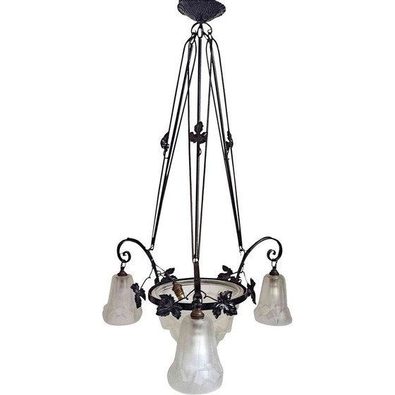 Image 1 of Vintage Degué 4-light Art Deco chandelier