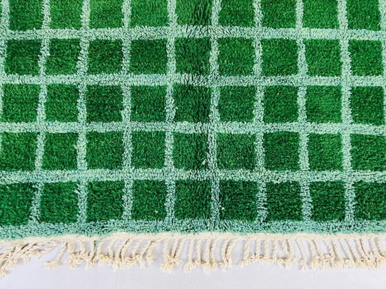 Image 1 of Tapis vert marocain en laine naturelle 250cmx200cm