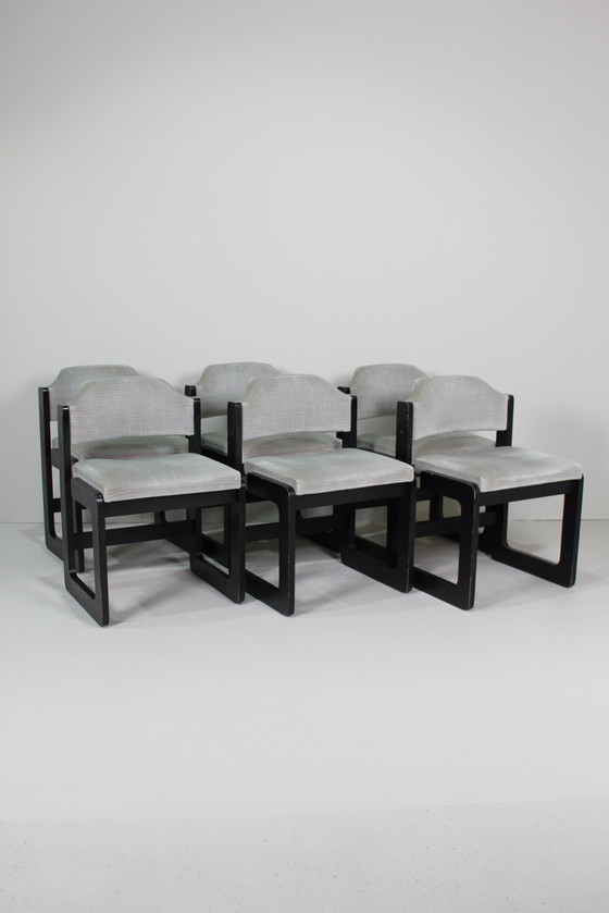 Image 1 of 6X Vintage Dining Chairs - Brutalist 1970s