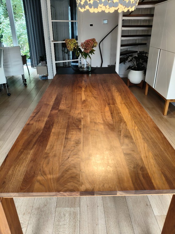 Wooden dining table with black extension, dark brown, Arco (photo 9 of 9)