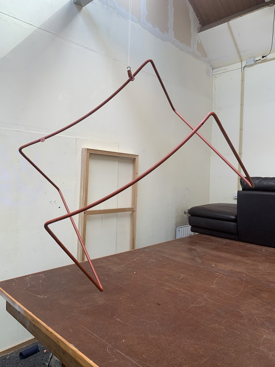 Image 1 of Sedia di design restaurata – Lana bouclé e acciaio inossidabile