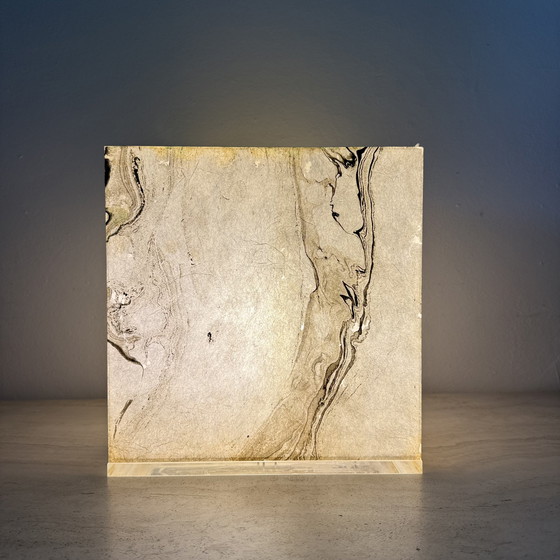 Image 1 of Mid-Century Design Lucite Cube Table Lamp, 1970’s