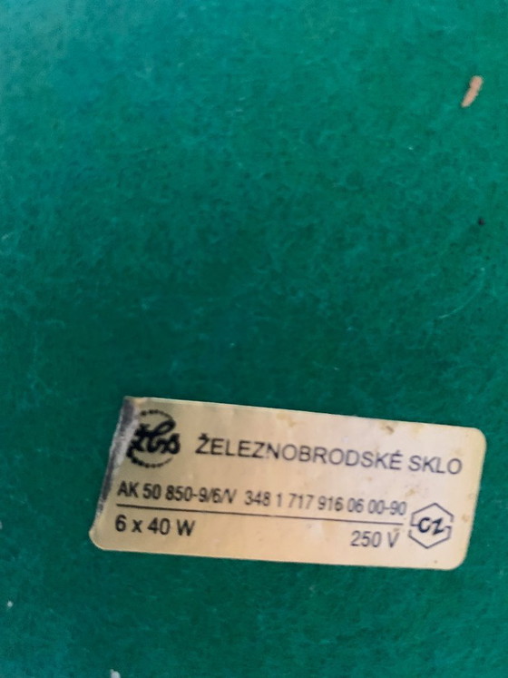 Raro par de lámparas de pie de vidrio artístico checo - Železnobrodské Sklo – Glass, Metal (photo 11 of 12)