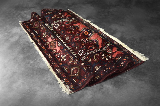 Image 1 of Vintage handgeweven oosters Hamadan vloerkleed uit het Midden-Oosten, jaren 1960