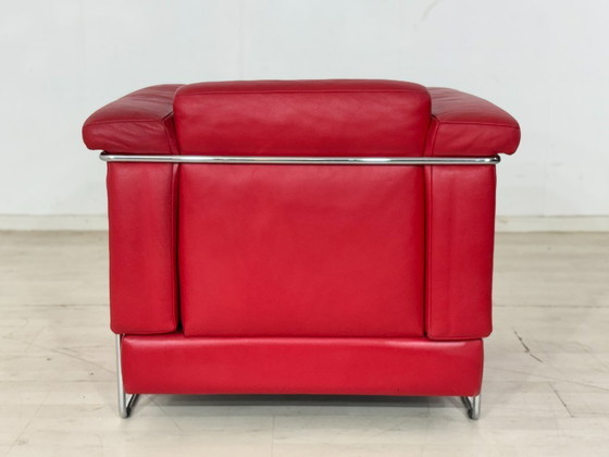 Image 1 of Prachtige Züco Carat leren fauteuil, rood