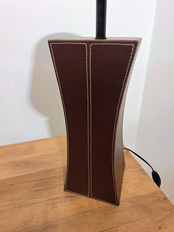 Image 1 of E.F. Fransen leren tafellampen 