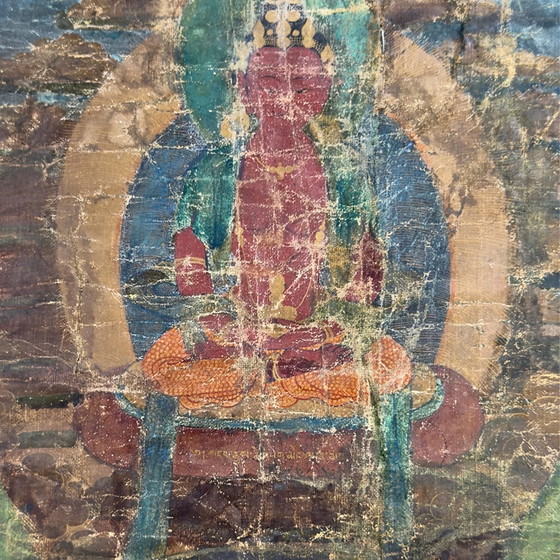 Thangka tibetano monumentale della stirpe Sakya con Hevajra – Tradizione Ngor antica, seconda metà del XV (photo 5 of 11)