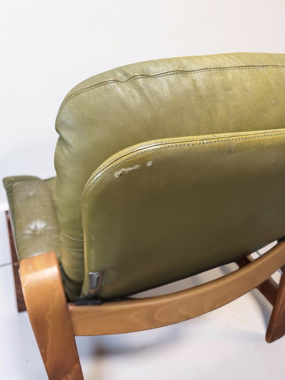 Image 1 of Set di 2 poltrone lounge verde oliva – Göte Möbler, Svezia, anni '70