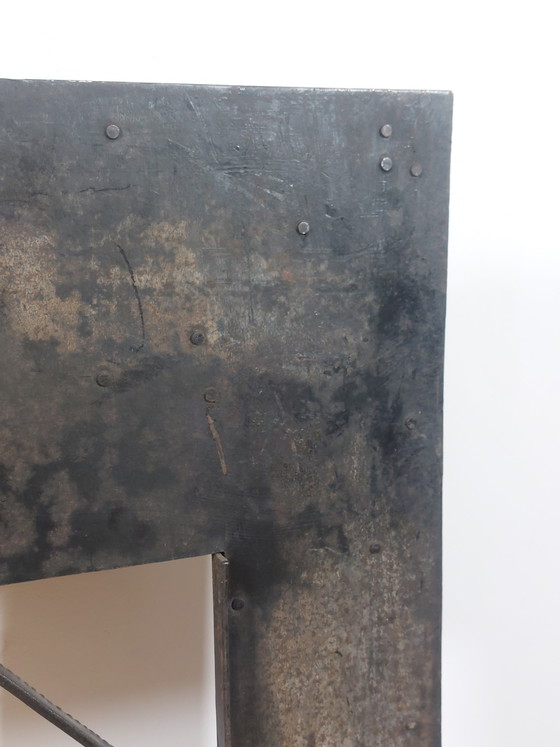 Image 1 of Prachtige decoratieve, handgesmede metalen openhaardomlijsting