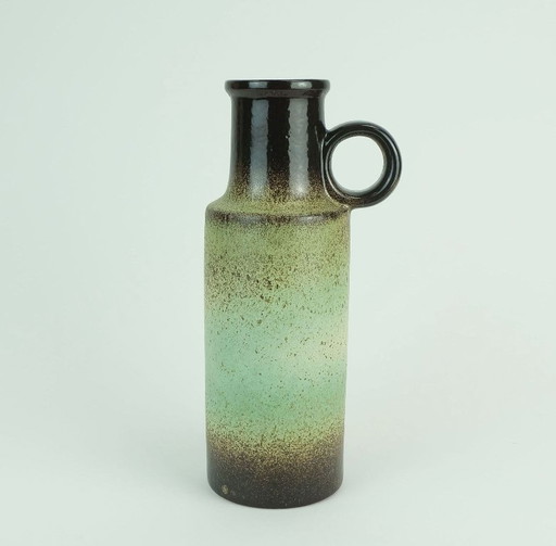 1960s 70s vintage scheurich vase model 401-28 shades of green and brown