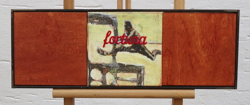 Jörg "Fortuna" Jörg Coblenz, né en 1961, peinture à l'huile, motif d'athlète