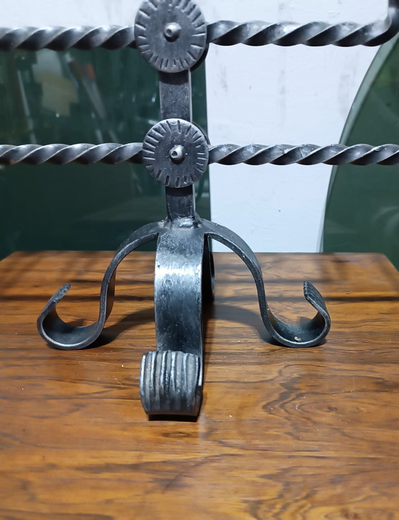 Image 1 of Vintage brutalist wrought iron candle holder 