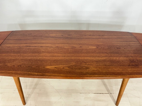 Image 1 of Magnifique table de salle à manger vintage design signée Henry Kjærnulf pour Bruno Hansen