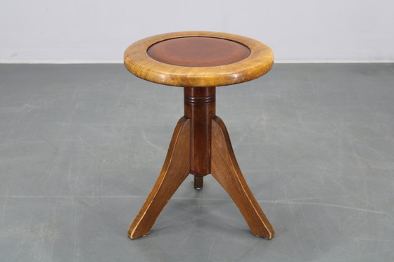 Image 1 of 1950s Piano Bentwood Beech Stool, Czechoslovakia