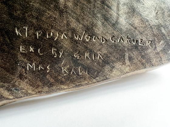 Image 1 of Grande sculpture en bois balinaise d'un marionnettiste de Danang