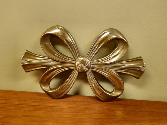 Image 1 of Vintage Bow Brass Yellow Copper Coaster Plateau