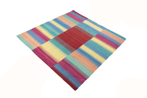 Hand-woven designer kilim Fars - 176 x 171 cm - Timeless Modern & Made of Wool