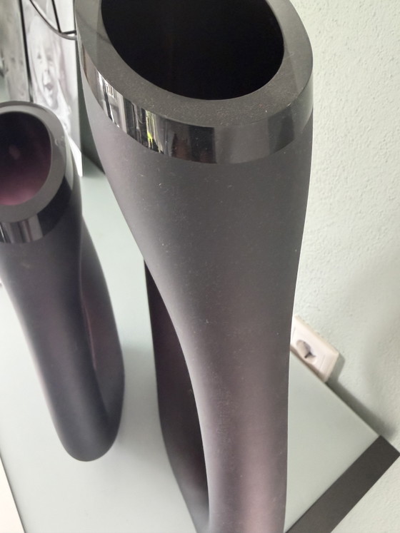 Set di 2 Vasi Design di Lusso – Vetro Nero/Viola – Stile Hotel Chic – Glass (photo 4 of 5)