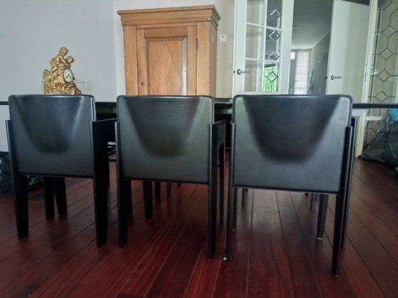 Juego de comedor diseñado por Arnold Merckx para Arco. – Conjuntos de comedor, Leather, Wood (photo 6 of 6)
