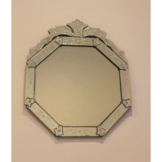 Image 1 of Vintage octagonal Venetian mirror