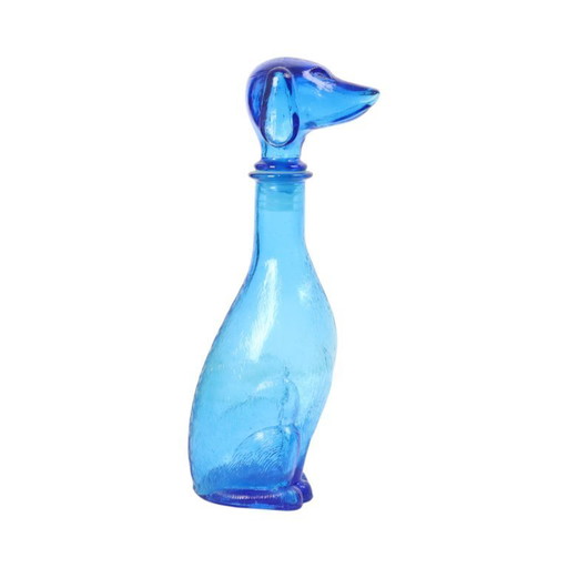 Vintage Karaf Teckel Blauw Empoli