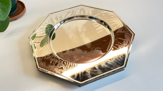 Image 1 of Set van 6 vintage zilveren metalen borden