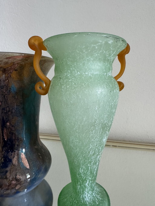 Vase amphora Murano glass Scavo vintage