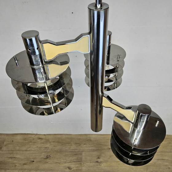 Image 1 of Vintage / Space age Itiliaanse kroonluchter Gaetano Sciolari /  hanglamp /vintage design chandelier 