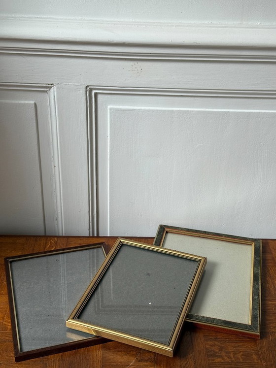 Image 1 of Lot de 3 cadres vintage en bois